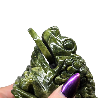 1.4lb Jade Money Toad Frog | Natural Crystal Carved & Polished Stone I