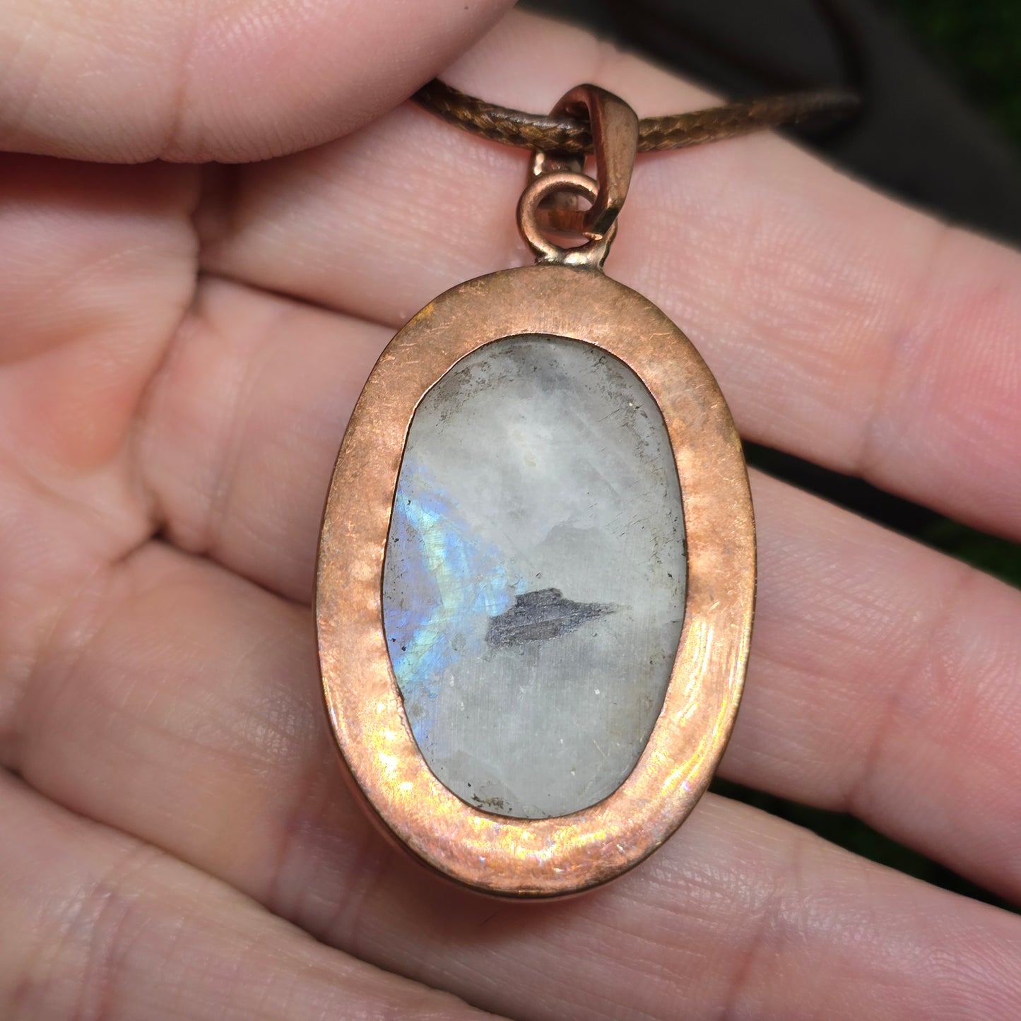 Moonstone Crystal Oval Copper Necklace II