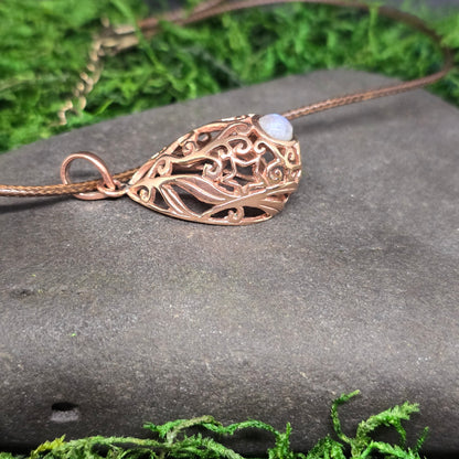 Crystal Copper Woman Cup Shape Pendant Necklace