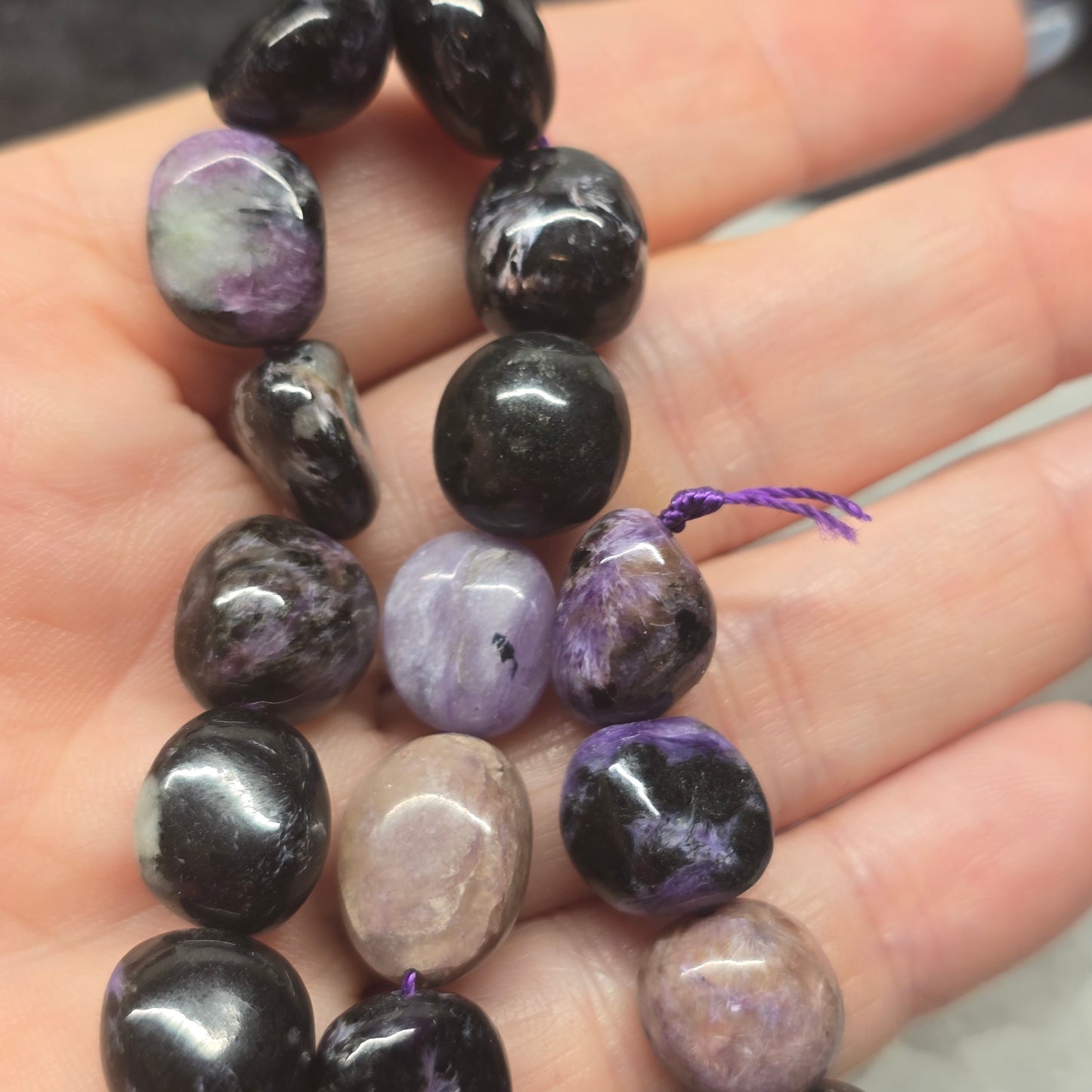 Charoite Nugget Bead Strand