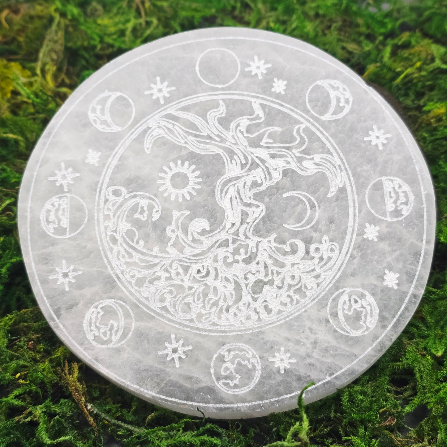Selenite Tree of Life Decorative Plate (5.5")
