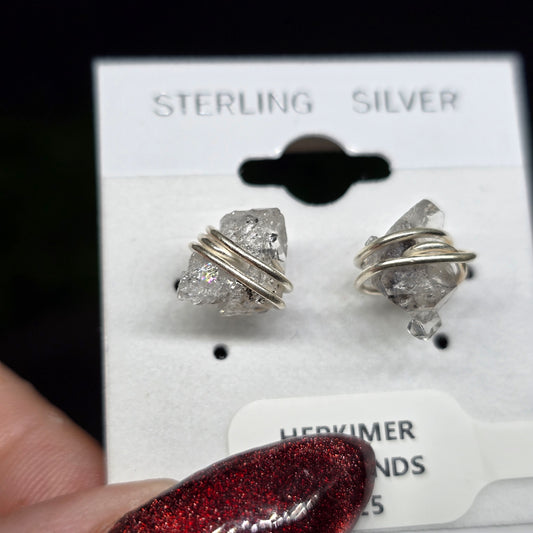 Herkimer Diamond Sterling Silver Stud Earrings