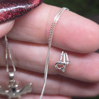 Bat s925 Necklace | 20" Sterling Silver Chain