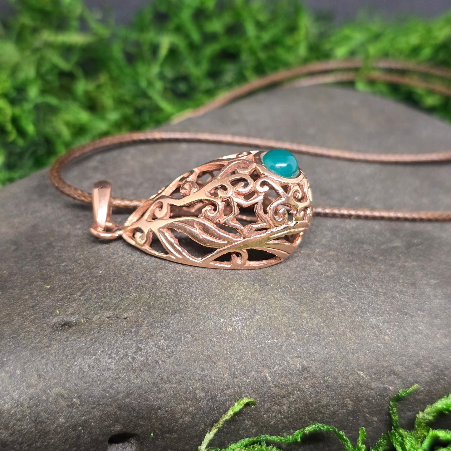 Crystal Copper Woman Cup Shape Pendant Necklace