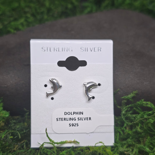 Dolphin Sterling Silver Stud Earrings