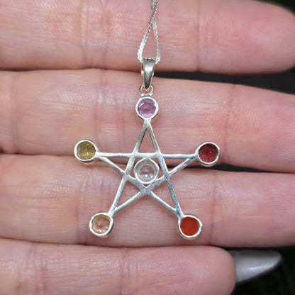 Pentagram Crystal Point S925 Necklace