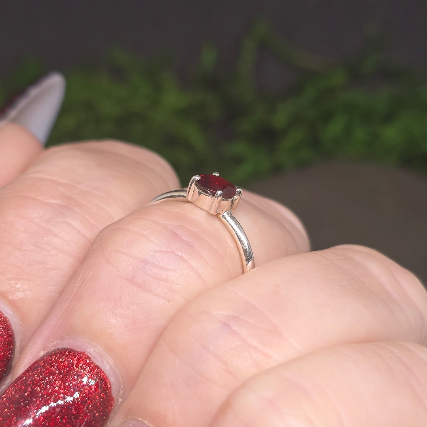 Garnet s925 Ring sz6