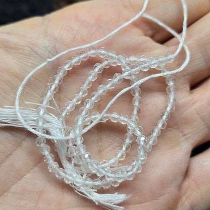 Clear Quartz High Quality Bead Strand | 3mm | High Quality