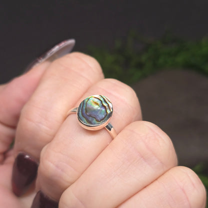Abalone Shell s925 Ring sz9