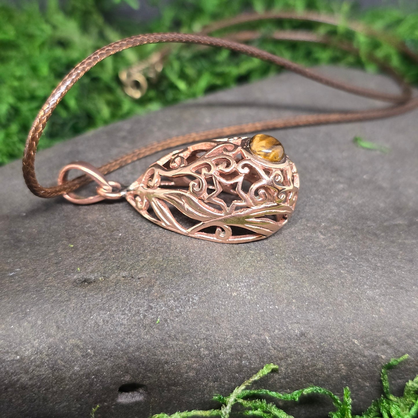 Crystal Copper Woman Cup Shape Pendant Necklace