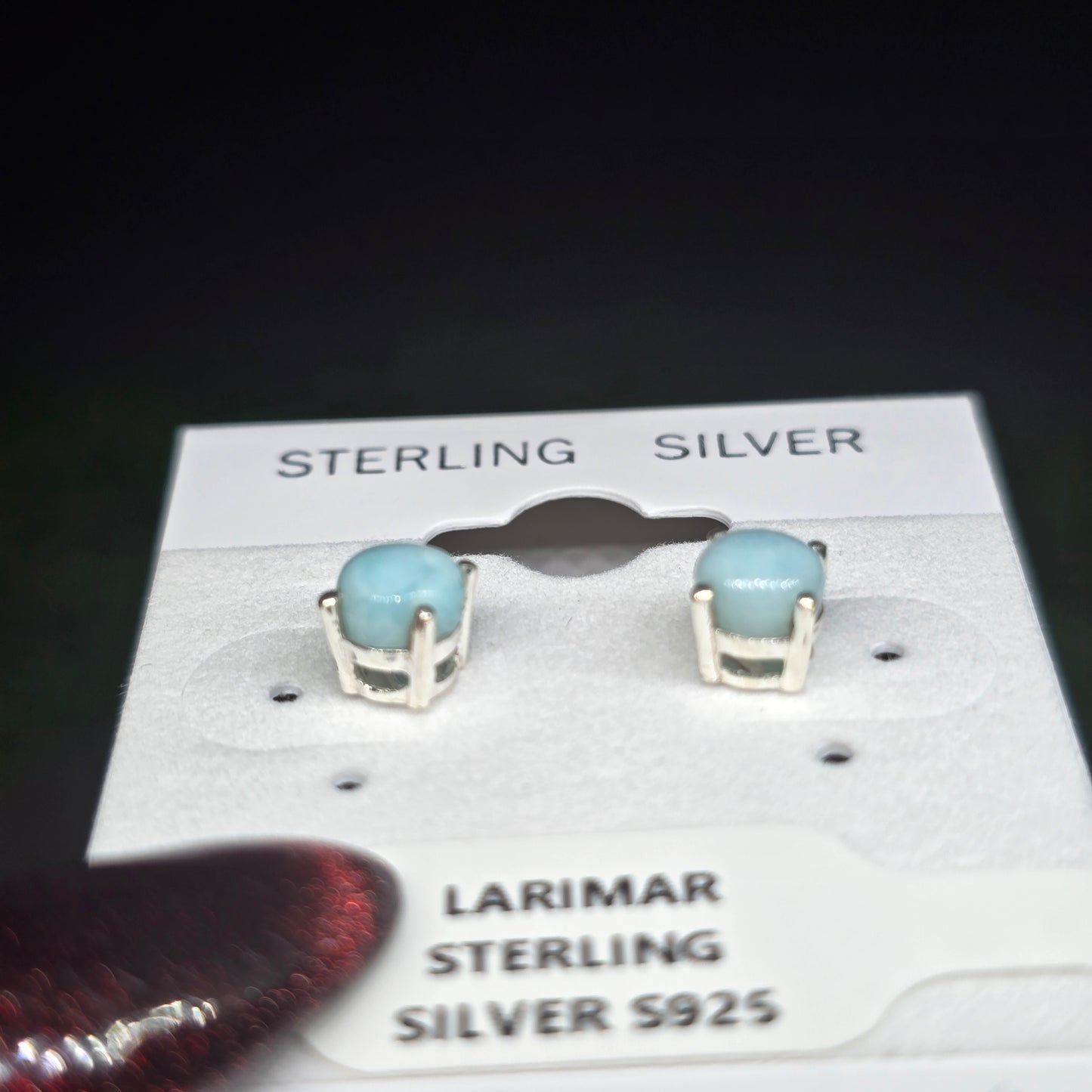 Larimar Sterling Silver Stud Earrings