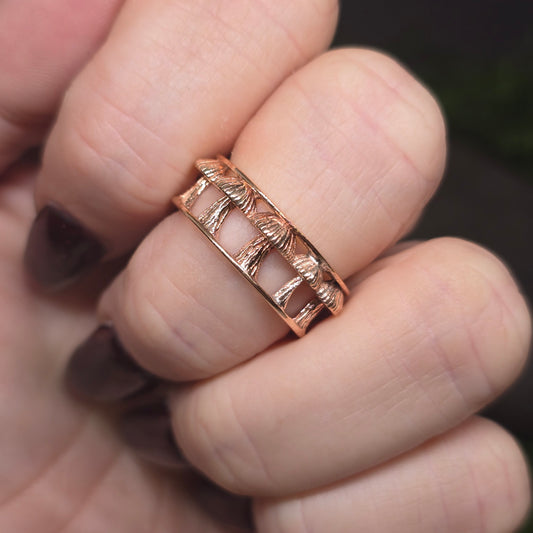 Mushroom Band Copper Ring sz9