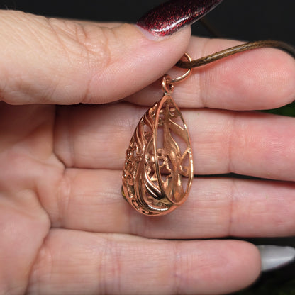 Crystal Copper Woman Cup Shape Pendant Necklace