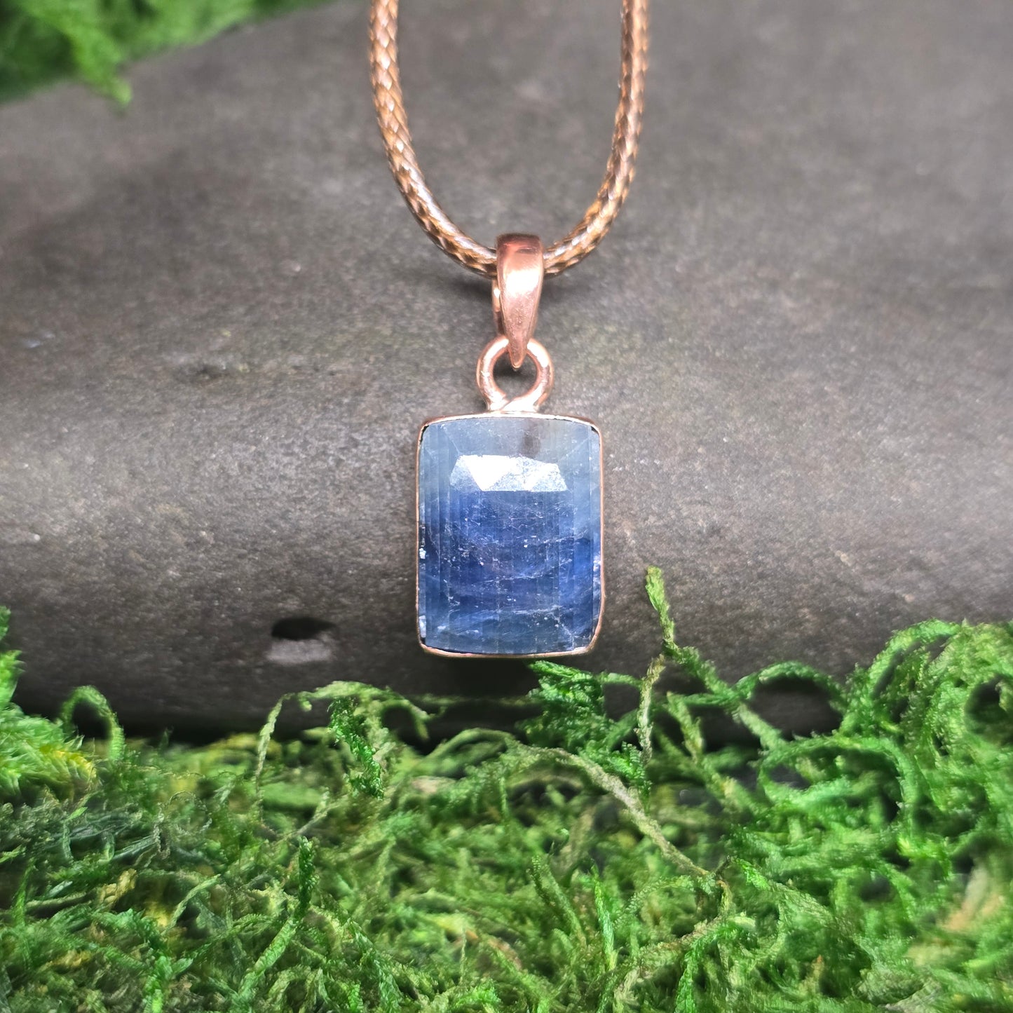 Blue Sapphire Copper Pendant Necklace