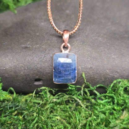 Blue Sapphire Copper Pendant Necklace