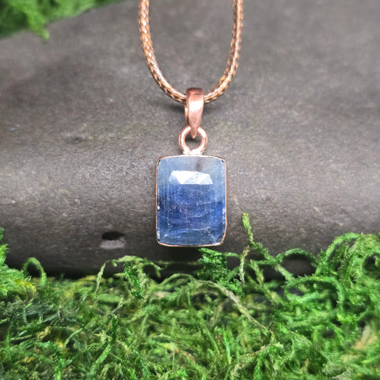 Blue Sapphire Copper Pendant Necklace