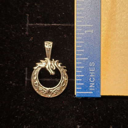 Celtic Dragon Pendant | Antique Sterling Silver (S925)