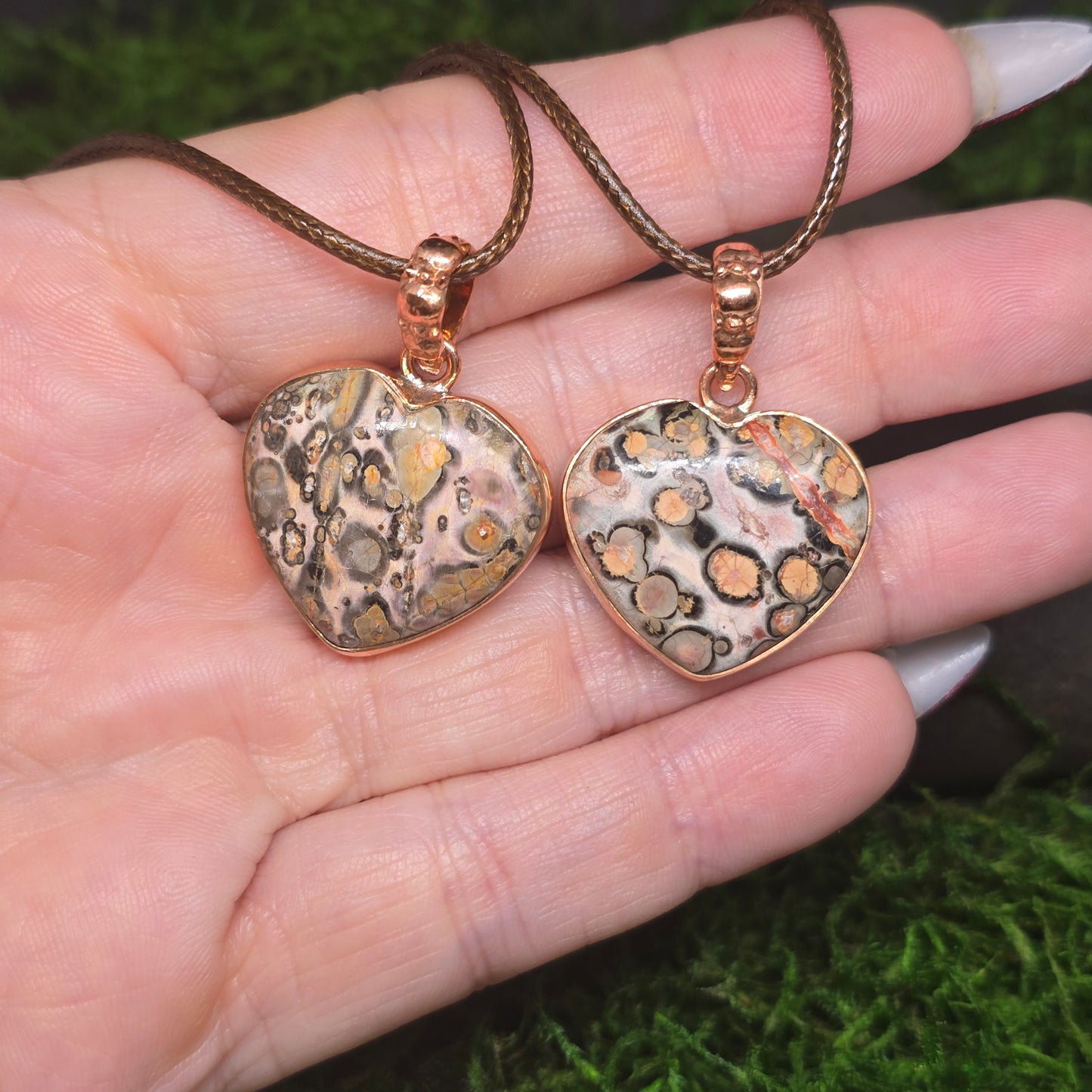 Leopardskin Jasper Copper Pendant Necklace