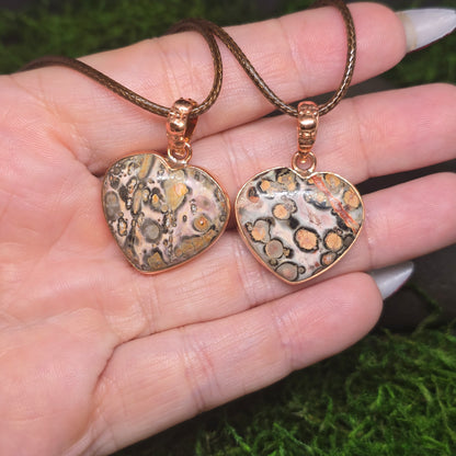 Leopardskin Jasper Copper Pendant Necklace
