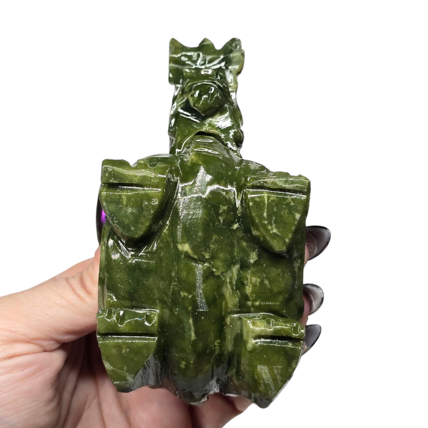 1.1lb Nephrite Jade Dragon Turtle Chinese Feng Shui Stone II