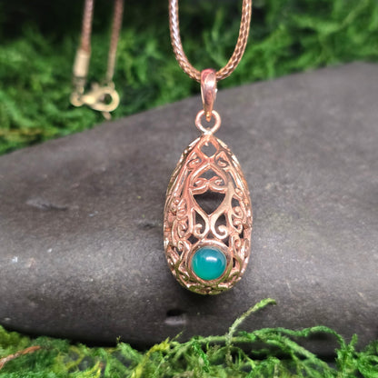 Crystal Copper Woman Cup Shape Pendant Necklace