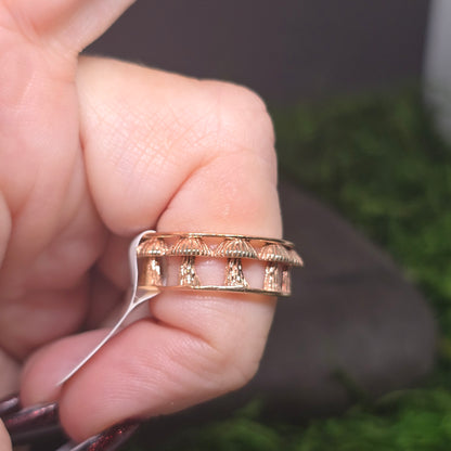 Mushroom Band Copper Ring sz4