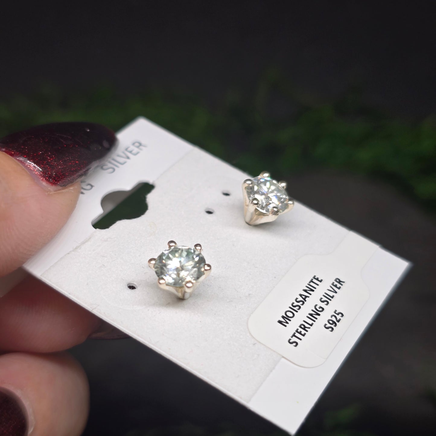 Moissanite Cut Sterling Silver Stud Earrings