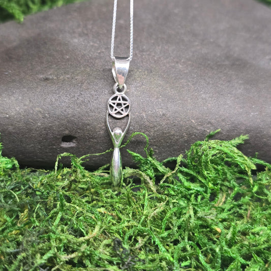 Pentacle w/ Goddess S925 Necklace