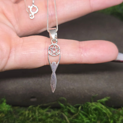 Pentacle w/ Goddess S925 Necklace