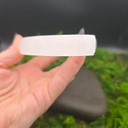 Selenite Crescent Moon Decorative Plate (6")