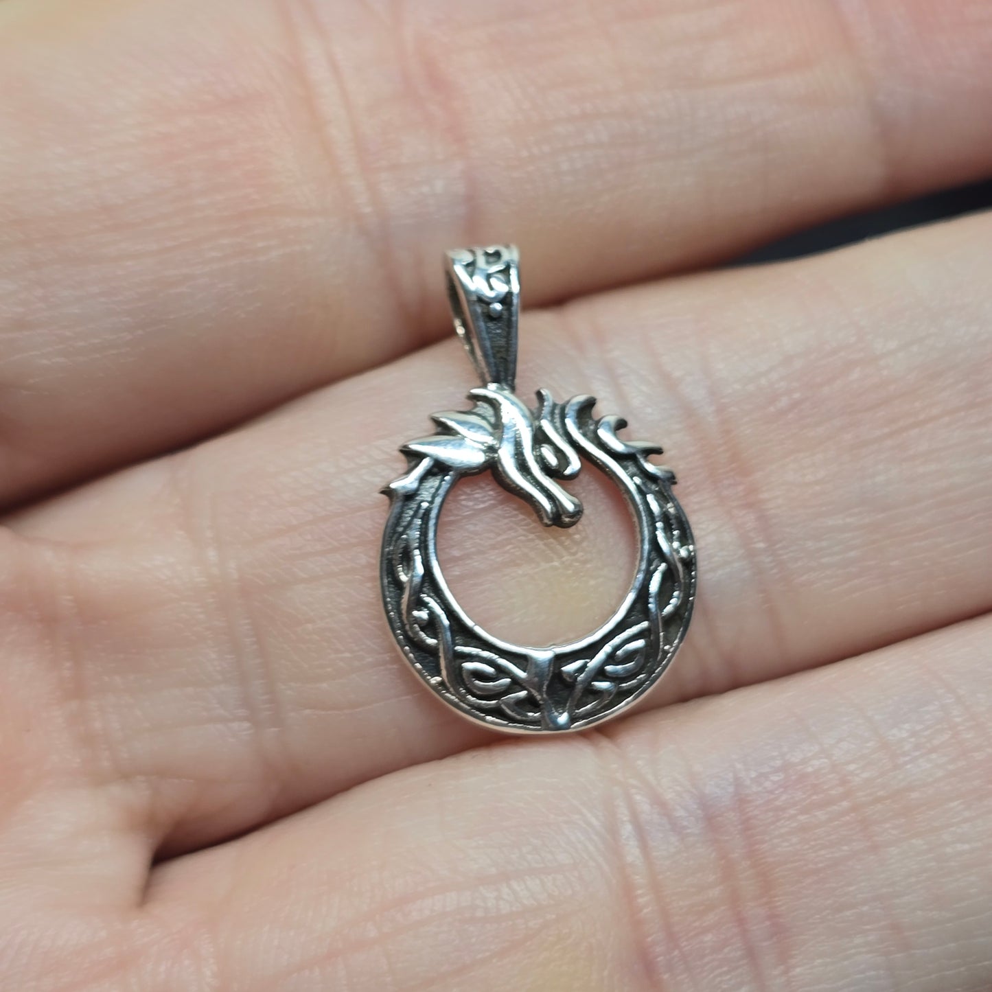 Celtic Dragon Pendant | Antique Sterling Silver (S925)