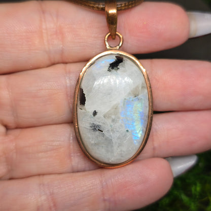 Moonstone Crystal Oval Copper Necklace II