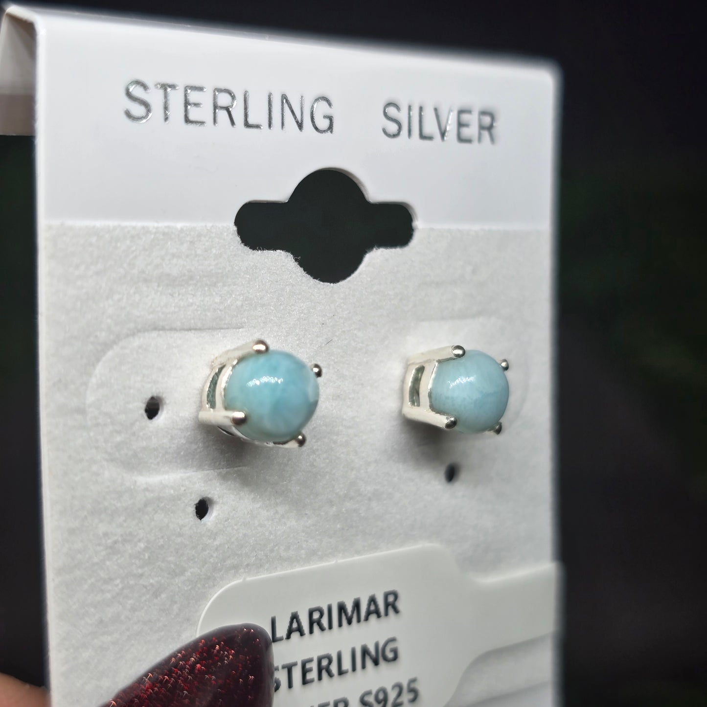Larimar Sterling Silver Stud Earrings