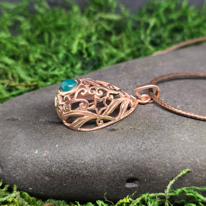 Crystal Copper Woman Cup Shape Pendant Necklace