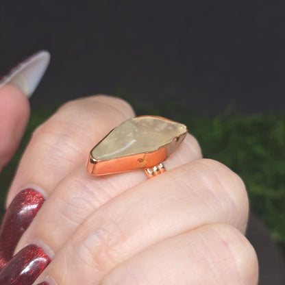 Libyan Desert Glass Copper Ring sz8