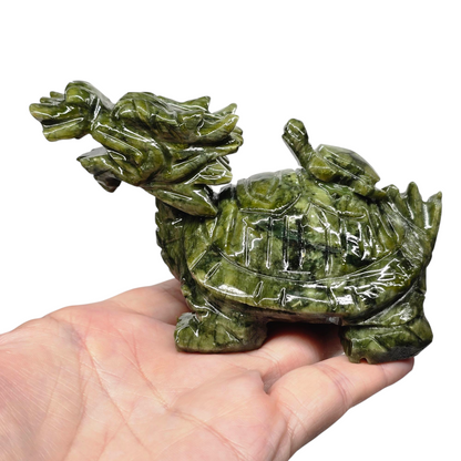 Nephrite Jade Dragon Turtle Chinese Feng Shui Stone I