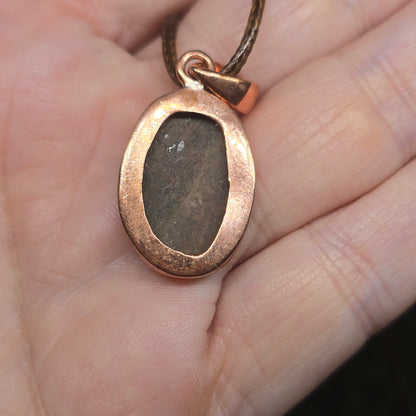 Gold Sapphire Oval Copper Pendant Necklace