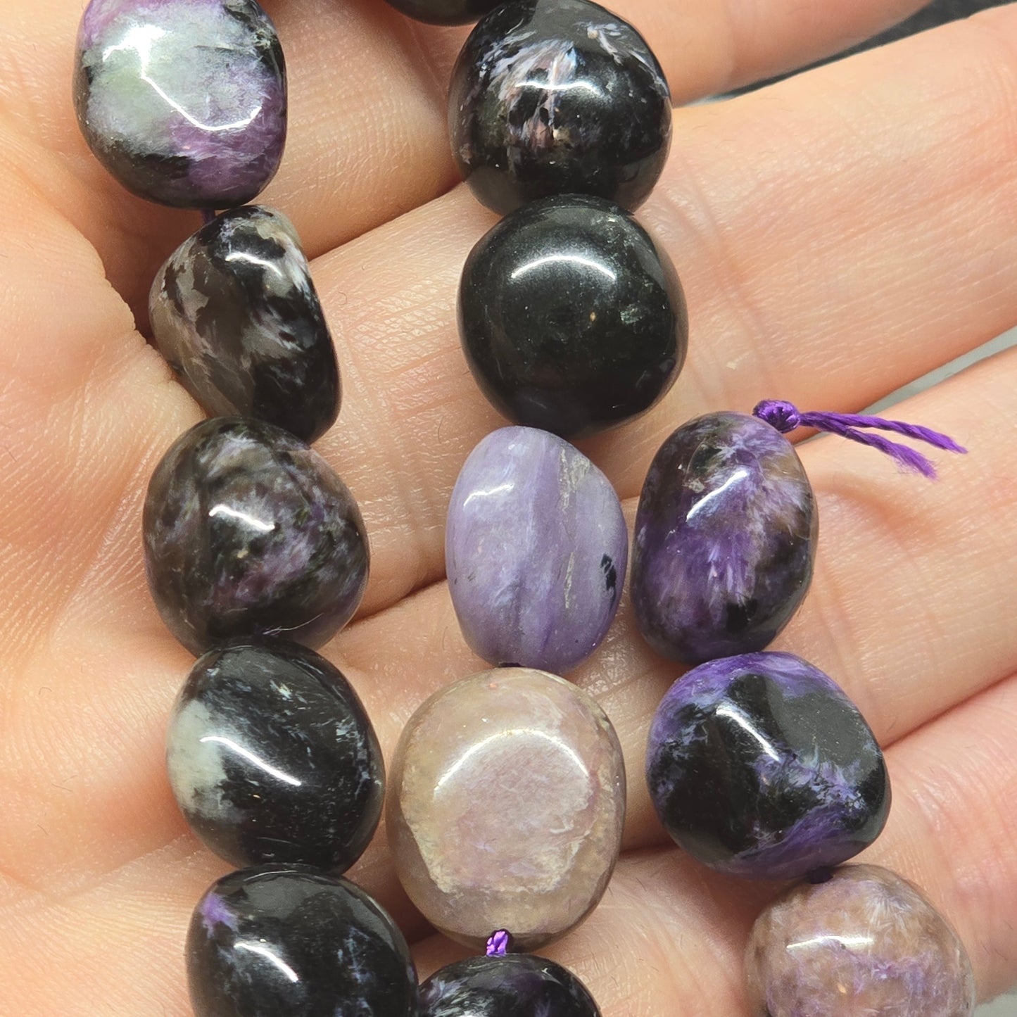 Charoite Nugget Bead Strand