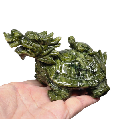 Nephrite Jade Dragon Turtle Chinese Feng Shui Stone I