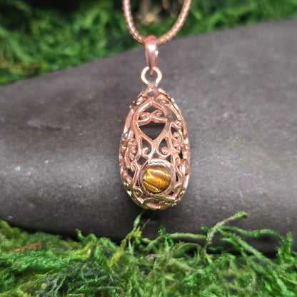 Crystal Copper Woman Cup Shape Pendant Necklace
