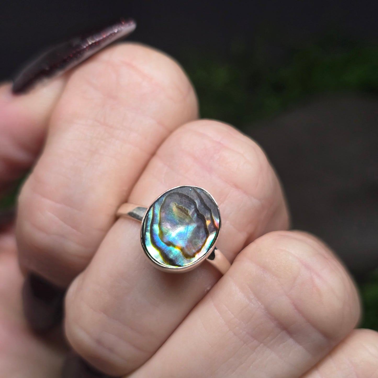 Abalone Shell s925 Ring sz9