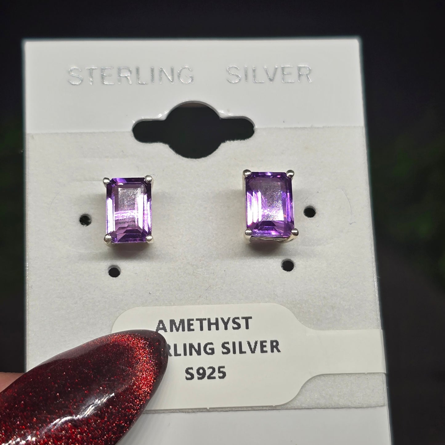 Amethyst Cut Sterling Silver Stud Earrings