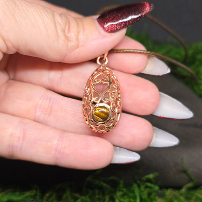 Crystal Copper Woman Cup Shape Pendant Necklace