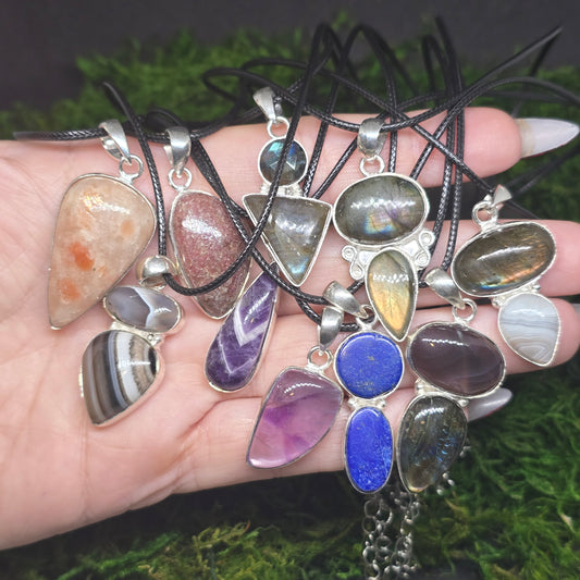 Various Crystal Pendant Necklaces