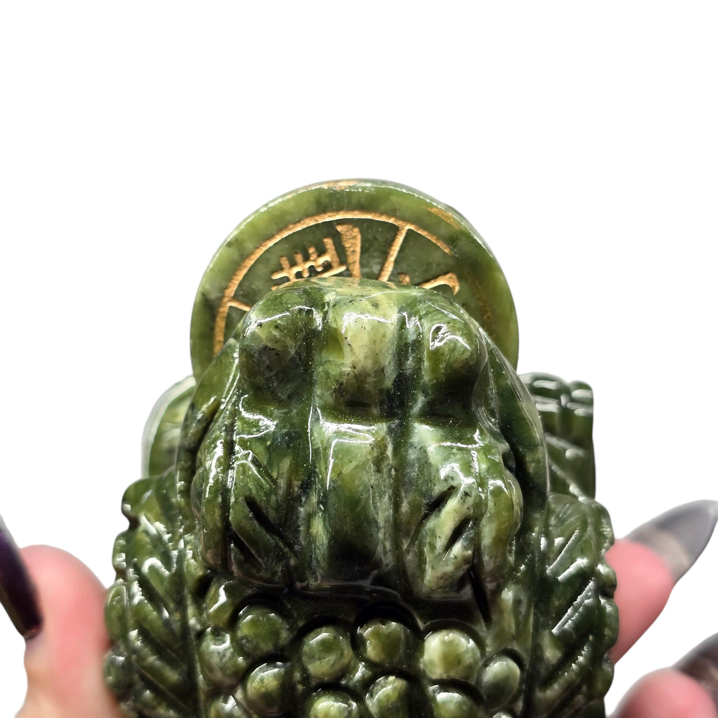 1.4lb Jade Money Toad Frog | Natural Crystal Carved & Polished Stone I