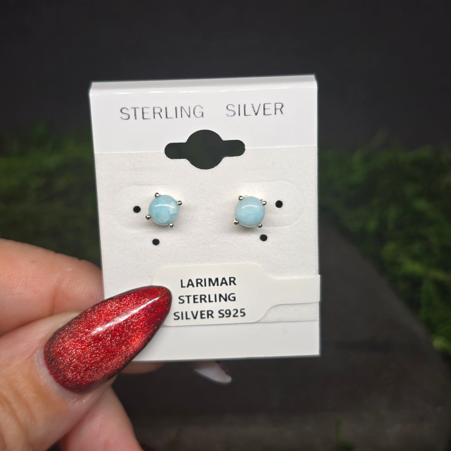 Larimar Sterling Silver Stud Earrings