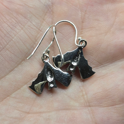 Sterling Silver Bat Dangle Earrings