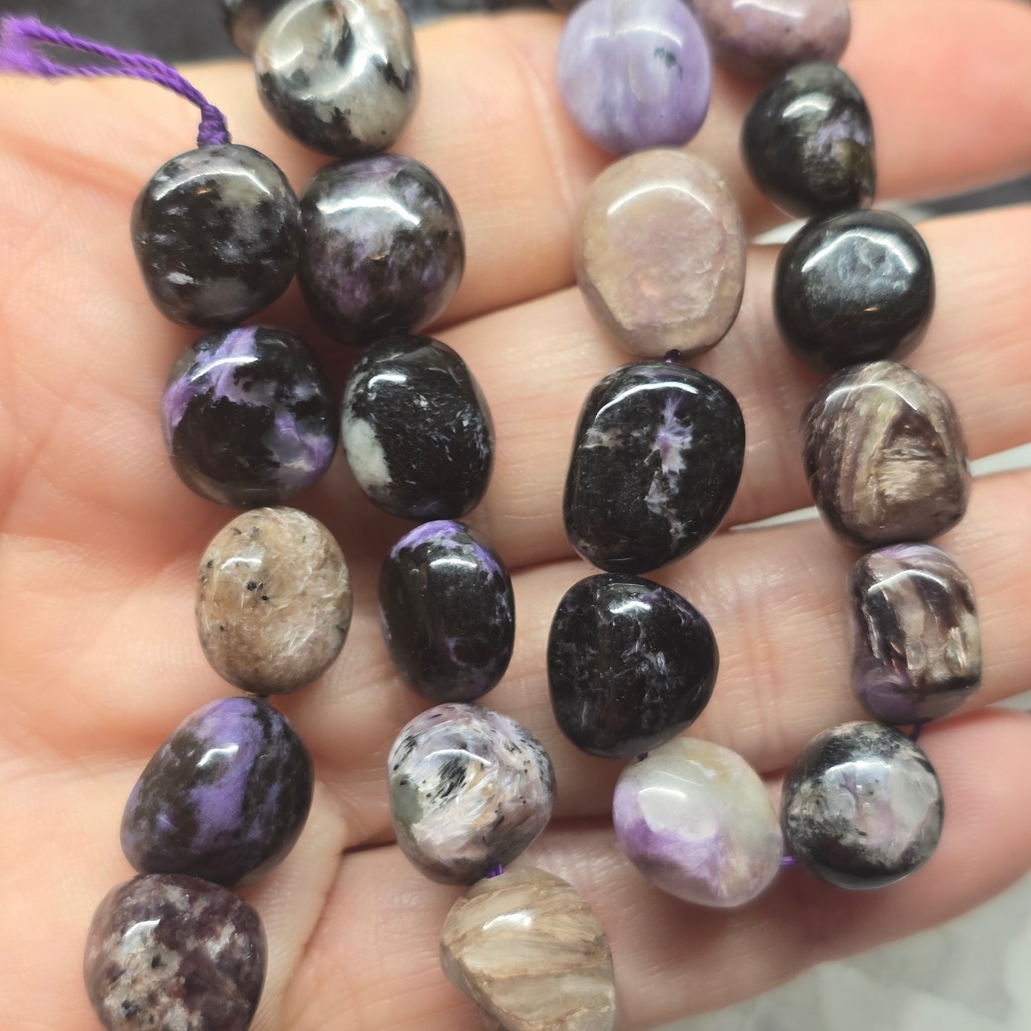 Charoite Nugget Bead Strand