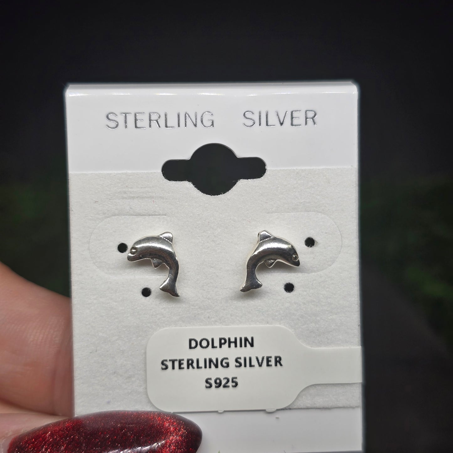 Dolphin Sterling Silver Stud Earrings