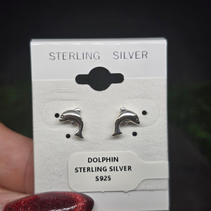 Dolphin Sterling Silver Stud Earrings